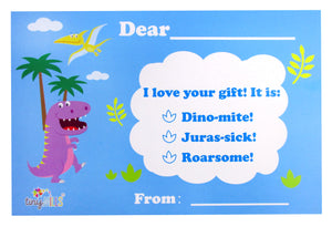 Dinosaur Fill-in Birthday Thank You Cards for Kids
