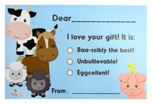 Load image into Gallery viewer, Farm Animals Fill-in Birthday Thank You Cards for Kids