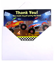 Load image into Gallery viewer, Monster Truck Fill-in Birthday Thank You Cards for Kids