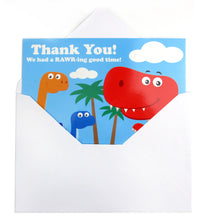 Load image into Gallery viewer, Dinosaur Fill-in Birthday Thank You Cards for Kids