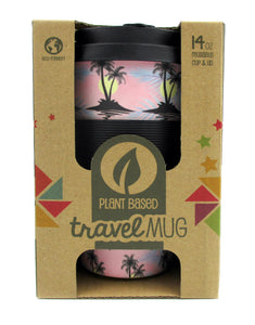 Eco-Friendly Reusable Plant Fiber Travel Mug with Cool Island Design
