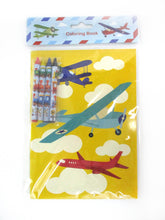 Load image into Gallery viewer, Airplane Coloring Books with Crayons Party Favors - Set of 6 or 12