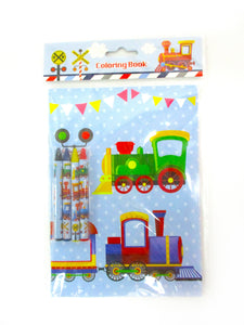 Train Coloring Books with Crayons Party Favors - Set of 6 or 12