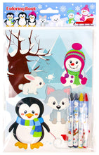 Load image into Gallery viewer, Winter Holidays Penguin Coloring Books with Crayons - Set of 6 or 12