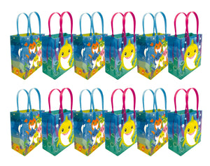 Shark Family Themed Party Favor Bags Treat Bags - Set of 6 or 12