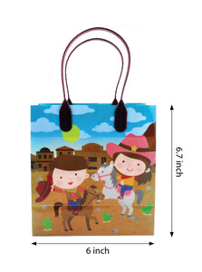 Western Cowboy Cowgirl Themed Party Favor Bags Treat Bags - Set of 6 or 12