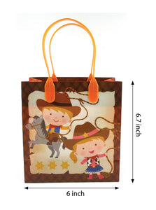 Western Cowboy Cowgirl Themed Party Favor Bags Treat Bags - Set of 6 or 12