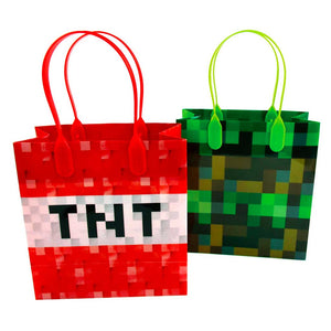 Pixels Miner Themed Party Favor Bags Treat Bags - Set of 6 or 12