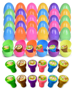 Easter Eggs with Sloth Stampers - 36 Pack