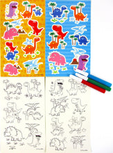 Load image into Gallery viewer, Dinosaurs Color-in Sticker Set with Markers