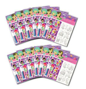Mermaids Color-in Sticker Set with Markers