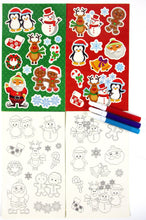 Load image into Gallery viewer, Christmas Holidays Color-in Sticker Set with Markers