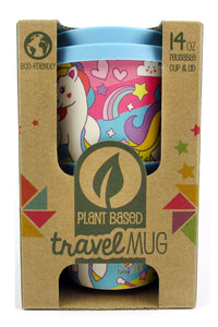 Eco-Friendly Reusable Plant Fiber Travel Mug with Unicorn Design