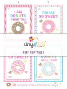 Free Printable Valentine's Day Cards - Sweet Donuts