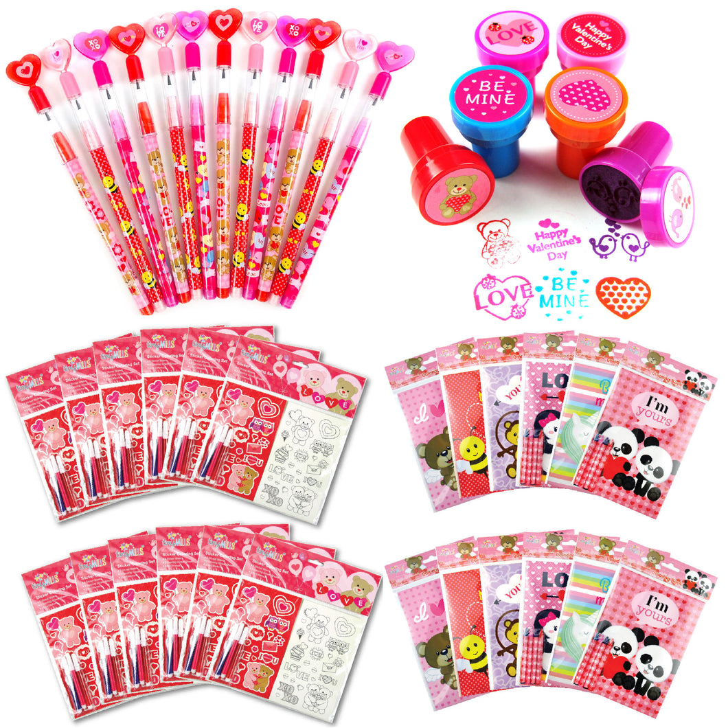Valentine's Day Value Pack Arts and Crafts Party Favor Handout Kits