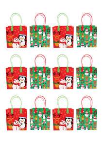 Christmas Party Favor Treat Bags - 12 Bags