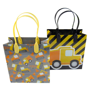 Construction Trucks Party Favor Bags Treat Bags - Set of 6 or 12