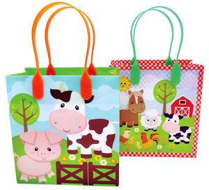 Barnyard Farm Animals Party Favor Treat Bags - Set of 6 or 12
