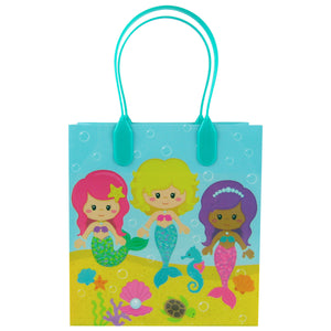 Mermaid Party Favor Bags Treat Bags - Set of 6 or 12