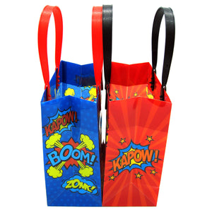 Superhero Text Party Favor Bags - Set of 6 or 12