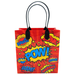 Superhero Text Party Favor Bags - Set of 6 or 12