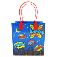 Load image into Gallery viewer, Superhero Text Party Favor Bags - Set of 6 or 12