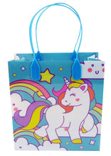 Load image into Gallery viewer, Blue Unicorn Party Favor Bags Treat Bags - Set of 6 or 12